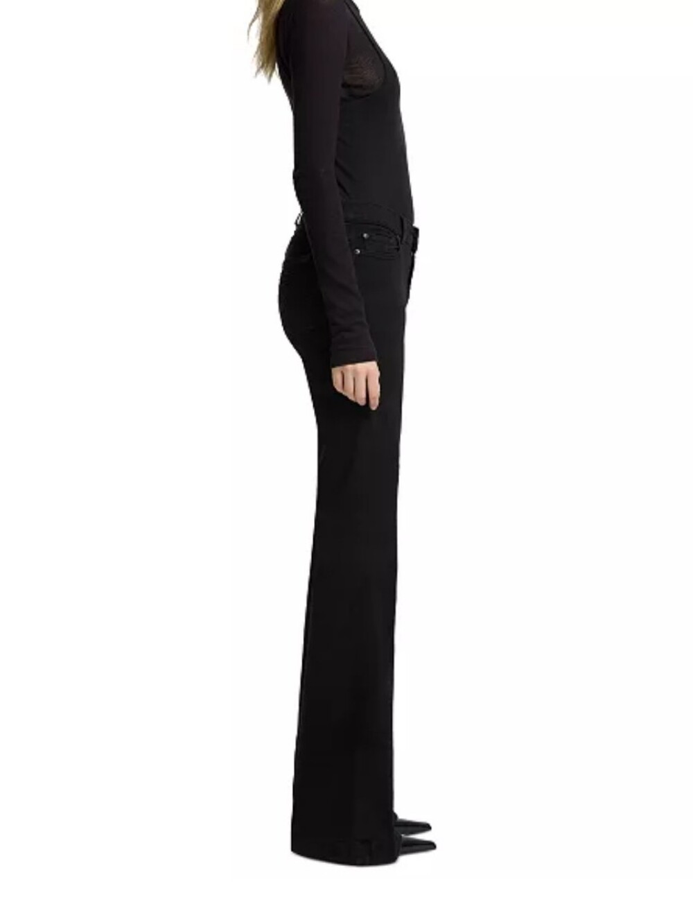 7 For All Mankind Dojo Jean In Night Black - Picture 9 of 11